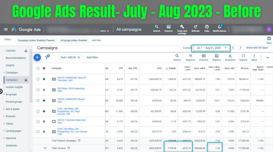 Google Ad 13, Consumer Goods 3, July - Aug 2023 - Before